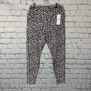 UGG NWT Women’s High Rise Legging Purple Leopard Print Organic Cotton Size XL